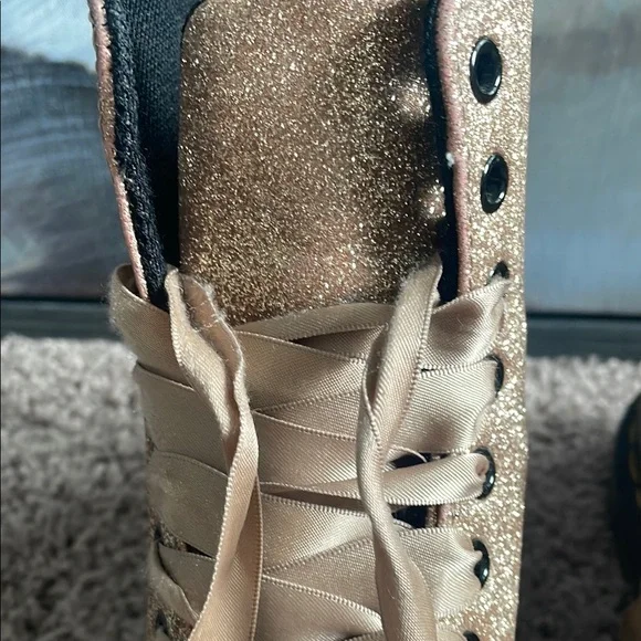 Dr. Martens 1460 Gold Glitter Women's Boots - Picture 3 of 9